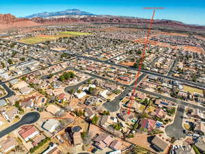 Bird's eye view featuring a mountain view