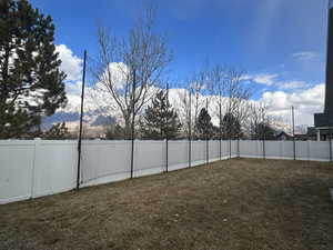 View of yard featuring a mountain view