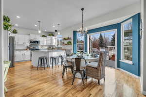 Indoor/outdoor living through french doors and onto the deck