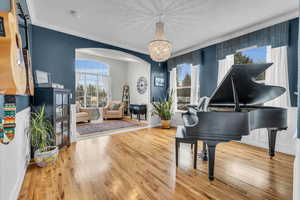 Formal dining room, music room, or living room connected to the kitchen