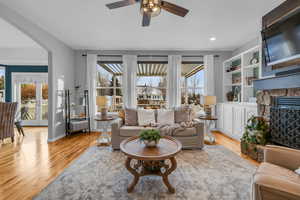 South facing windows overlooking the Trex deck and backyard