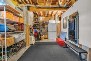 Current gym & storage - Future bedroom, theater, office, library, den, or second kitchen