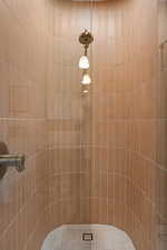 Bathroom with tiled shower