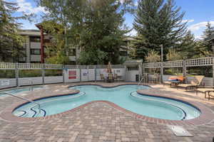 View of pool with a patio