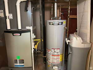 Utilities featuring gas water heater