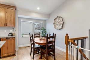 Dining room featuring light hardwood / wood-style flooring