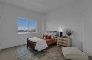 Bedroom featuring carpet flooring