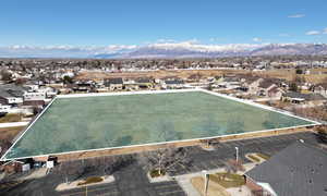 Drone / aerial view with a mountain view