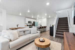 Living room featuring light hardwood / wood-style floors