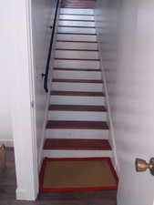 Stairway with wood-type flooring