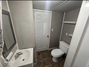 Bathroom with sink and toilet