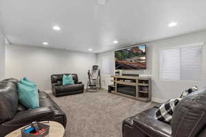 View of carpeted living room