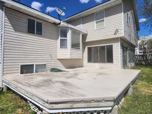 Back of house with a wooden deck