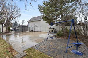 View of patio / terrace featuring a playground