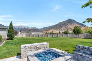 View of yard with a mountain view