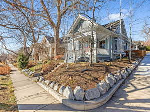 View of front of house featuring covered porch