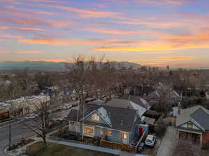 View of aerial view at dusk