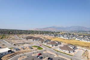 Aerial view featuring a mountain view