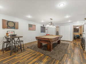 Playroom with pool table