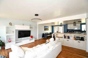 Living room featuring light hardwood / wood-style flooring