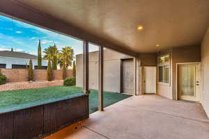 Covered Back Patio and Door from Kitchen Dining Area