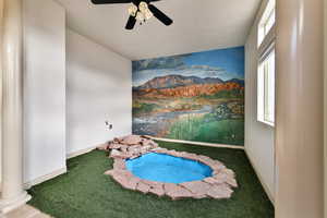 Garden Room with Water Feature has a Dirt Floor