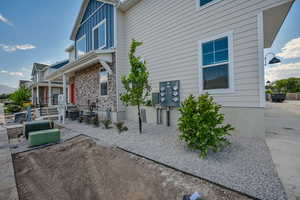 Exterior space with central AC unit