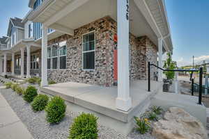 Exterior space with covered porch