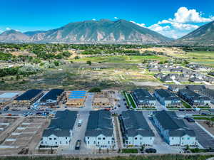 Aerial view featuring a mountain view