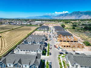 Aerial view featuring a mountain view