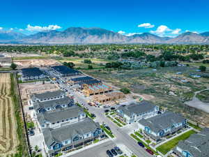 Aerial view featuring a mountain view