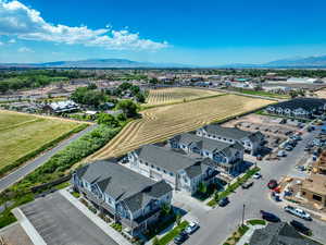 Drone / aerial view with a mountain view