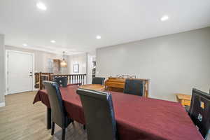 Dining space featuring light hardwood / wood-style flooring