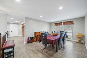 Dining room featuring light hardwood / wood-style flooring