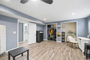 Interior space with light wood-type flooring