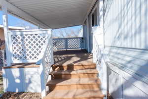 View of wooden deck