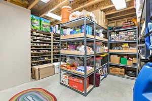 Storage area in basement