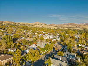 Drone / aerial view with a mountain view