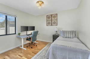 Bedroom featuring hardwood / wood-style flooring