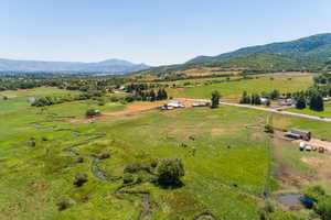 Bird's eye view featuring a mountain view and a rural view