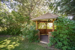 View of yard with a gazebo