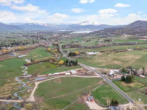 Bird's eye view featuring a mountain view and a rural view