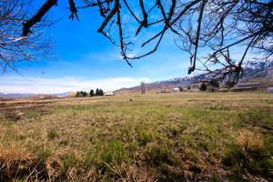 View of yard with a rural view and a mountain view