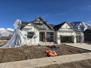 Unfinished property with a mountain view