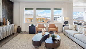 Living room featuring hardwood / wood-style floors