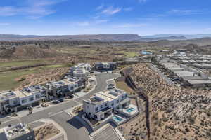 Bird's eye view featuring a mountain view