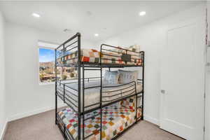 View of carpeted bedroom