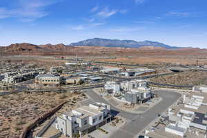 Aerial view with a mountain view