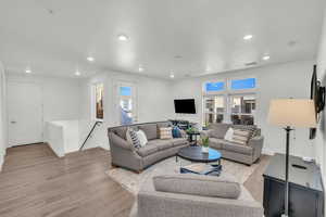 Living room featuring light hardwood / wood-style floors