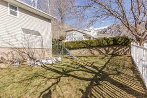 View of yard with a mountain view